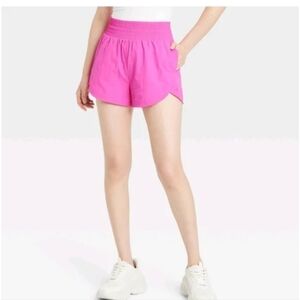 All In Motion Women's High-Rise Crinkle Shorts Pink Sz XL
